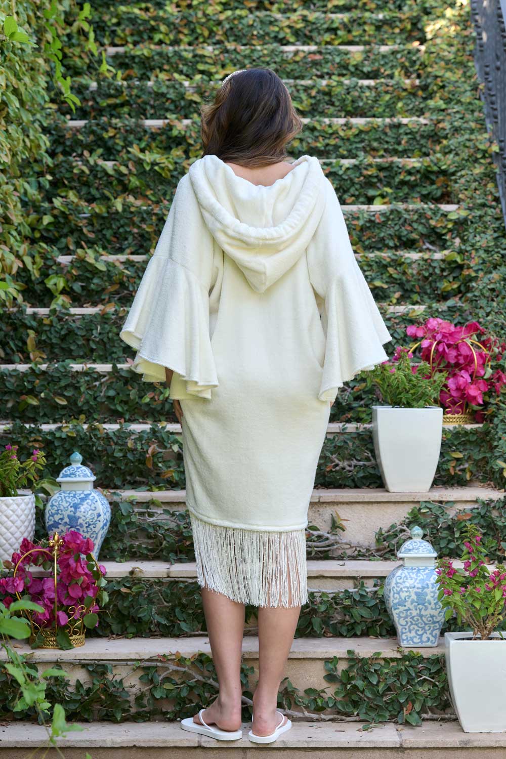 American Riviera Collection - The Shimmering Fringed Short Kaftan